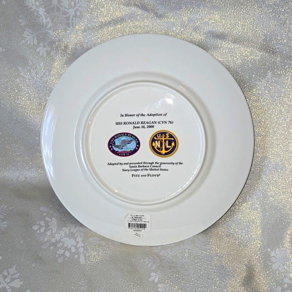 USS Ronald Reagan bread plate CVN-76 Fitz Floyd China - Picture 2 of 4
